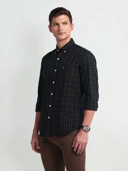 Arrow Sports - Tartan Check Cotton Navy Blue Casual Shirt