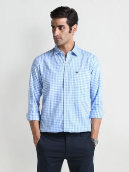 Arrow Sports - Gingham Check Cotton Blue Casual Shirt