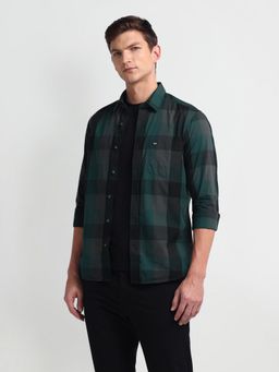 Arrow Sports - Manhattan Slim Fit Cotton Green Casual Shirt