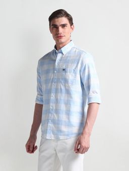Arrow Sports - Buffalo Check Cotton Blue Casual Shirt