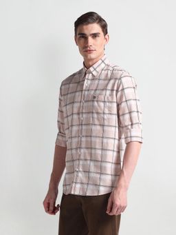 Arrow Sports - Manhattan Slim Fit Cotton Peach Casual Shirt
