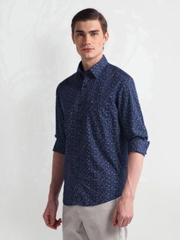 Arrow Sports - Manhattan Slim Fit Printed Navy Blue Casual Shirt