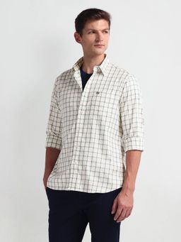 Arrow Sports - Long Sleeve Slim Fit Green Casual Shirt