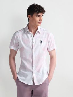 U.S. POLO ASSN. - Short Sleeve Slim Fit Pink Casual Shirt