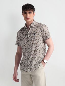 U.S. Polo Assn. Denim Co. - Floral Print Beige Casual Shirt