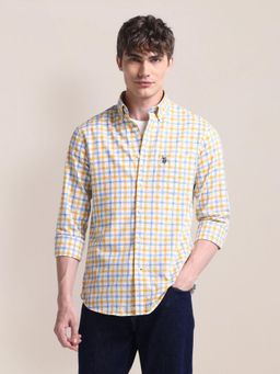 U.S. POLO ASSN. - Collar Neck Cotton Yellow Casual Shirt
