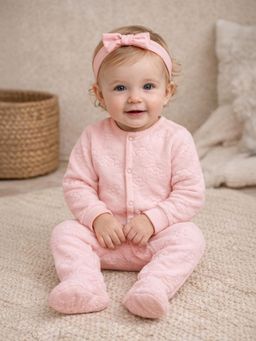 Mi Arcus - Pink Self Design Regular Fit Sleepsuit