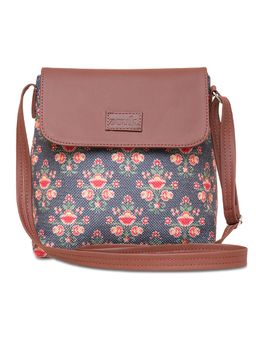 Zouk - Mughal Garden Flap Sling Bag Dark Blue