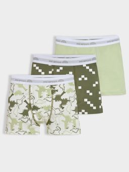 Mi Arcus - Green Cotton Knitted Trunks for Boys (Pack of 3)