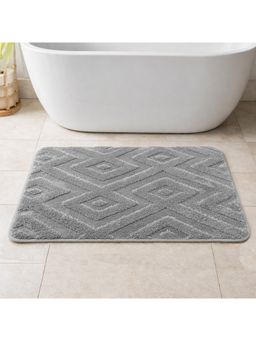 LUXEHOME INTERNATIONAL - Grey Microfiber Bathroom Anti Slip Bahrain Multi Arc Bath Mat