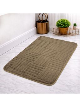 LUXEHOME INTERNATIONAL - Olive Microfiber Bathroom Anti Slip Bahrain Multi Arc Bath Mat