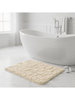 LUXEHOME INTERNATIONAL - Cream Microfiber Bathroom Anti Slip Bahrain Multi Arc Bath Mat