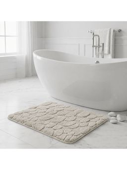 LUXEHOME INTERNATIONAL - Taupe Microfiber Bathroom Anti Slip Bahrain Multi Arc Bath Mat