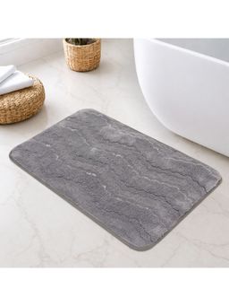 LUXEHOME INTERNATIONAL - Grey Microfiber Bathroom Anti Slip Bahrain Multi Arc Bath Mat