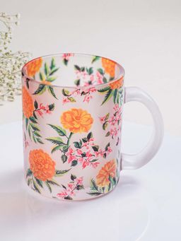 Strokes by Namrata Mehta - Marigold Frosted Glass Mug