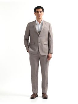 Arrow - Mens Tailored Fit Three Piece Suit - Brown