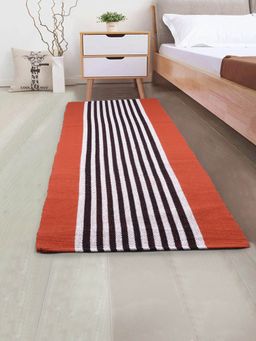 Saral Home - Soft Cotton Multi Purpose Runner-Orange-45X120 Cm