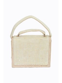 NR by Nidhi Rathi - Beige & White Embroidered Box Clutch
