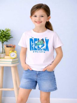 MALKIAT - Girls White Bubble Mood Printed Cotton T-shirt