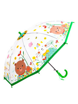 Little Surprise Box - Mr. Bowtie Bunny Transparent Style Green Umbrella for Kids