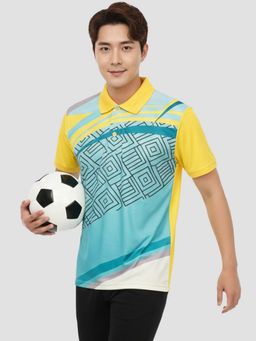 Greylongg - Yellow Comfortable Men Collar Neck Polo T-Shirt