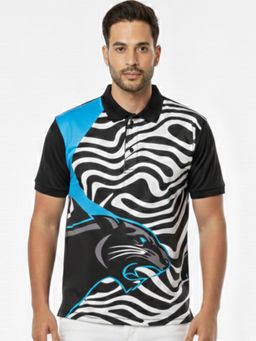 Greylongg - Black Comfortable Men Collar Neck Polo T-Shirt