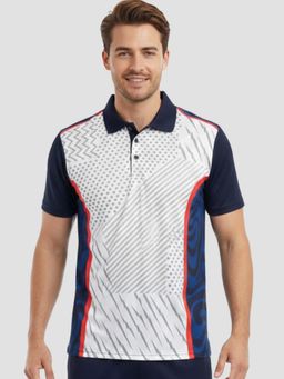 Greylongg - White Comfortable Men Collar Neck Polo T-Shirt