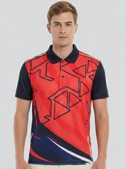 Greylongg - Red Comfortable Men Collar Neck Polo T-Shirt