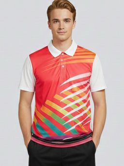 Greylongg - Pink Comfortable Men Collar Neck Polo T-Shirt