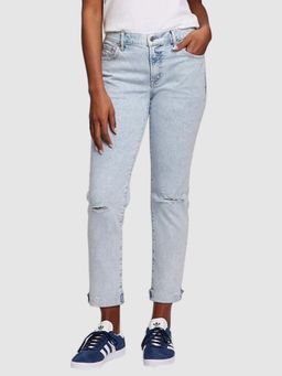 GAP - Womens Mid-Rise Slim Fit Ripped Jeans