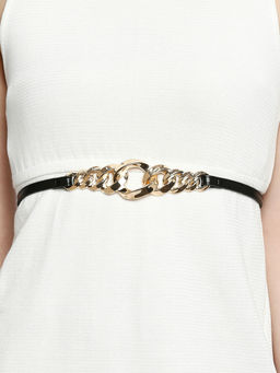 Twenty Dresses by Nykaa Fashion - Black Solid Adjustable Slim Belt