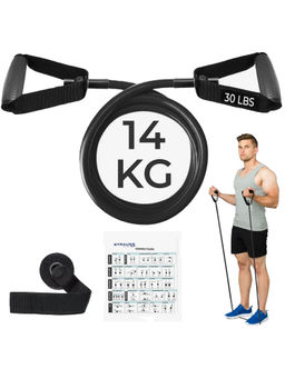 Strauss - Single Resistance Tube With PVC handle & Door knob & Bag 30 LBS - Black