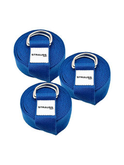 Strauss - Pack of 3 Blue 8 Feet Blue Yoga Belt