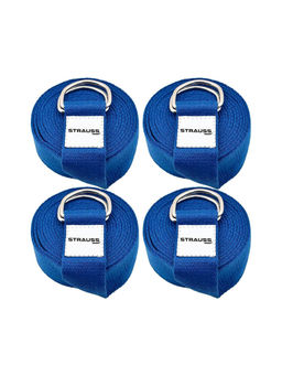Strauss - Pack of 4 Yoga Belt, 8 Feet, (Blue)