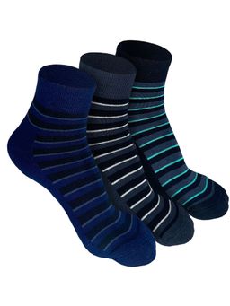 Heelium - Bamboo Quarter 3 Pair Of Ankle Socks for Men-Multi Color