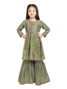 Tiny Kingdom - Mehendi Colored Top and Gharara - Green