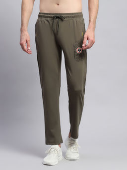 Monte Carlo - Mens Solid Regular Fit Olive Trackpant