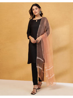 Fabindia - Peach Silk Blend Dupatta