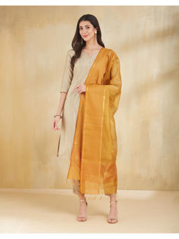 Fabindia - Mustard Cotton Silk Blend Dupatta