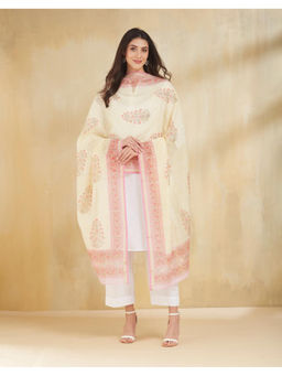Fabindia - Natural Cotton Silk Blend Cream Dupatta