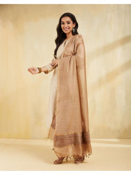 Fabindia - Beige Viscose Blend Dupatta