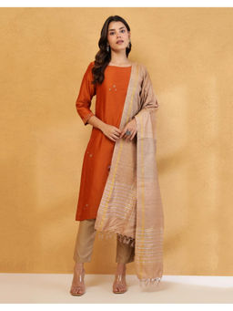 Fabindia - Beige Silk Blend Dupatta