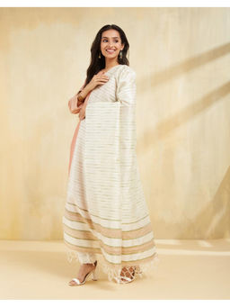 Fabindia - Natural Silk Blend White Dupatta