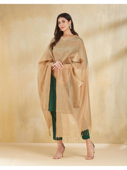 Fabindia - Beige Cotton Silk Dupatta