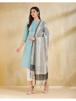 Fabindia - Grey Cotton Silk Dupatta