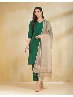 Fabindia - Beige Cotton Silk Blend Dupatta