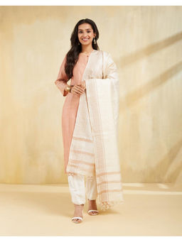 Fabindia - Natural Silk Blend Ivory Dupatta