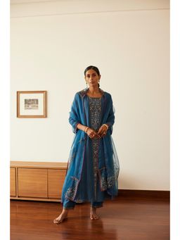 Sarang Kaur - Blue Adree Dupatta