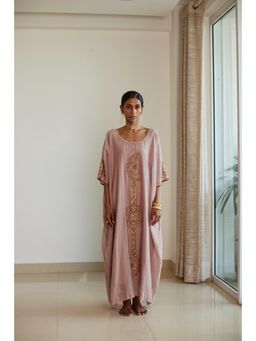 Sarang Kaur - Grey Shashi Kaftan Dress (Set of 2)