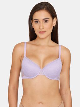 Zivame - Rosaline Padded Wired 3/4th Coverage T-Shirt Bra - Violet Tulip
